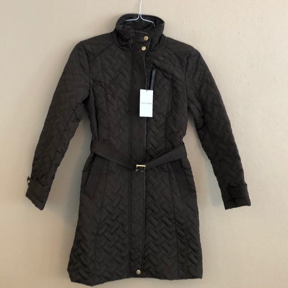Cole Haan Signature Quilted Zip Front Coat